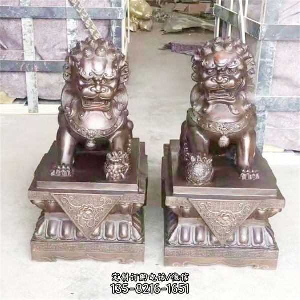 酒店門(mén)口擺件 銅雕鎮(zhèn)宅招財(cái)獅子雕塑（3）