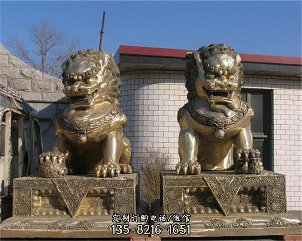 酒店門(mén)口擺件 銅雕鎮(zhèn)宅招財(cái)獅子雕塑（4）