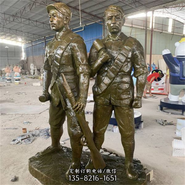 景區(qū)景點(diǎn)玻璃鋼仿銅戰(zhàn)士雕塑