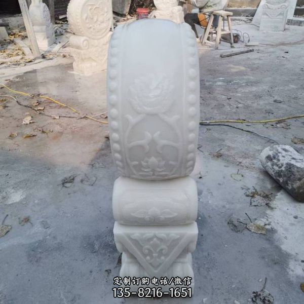 庭院漢白玉抱鼓石一對小象門墩（2）