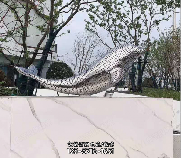 不銹鋼海豚景觀擺件，城市園林創意動物擺件