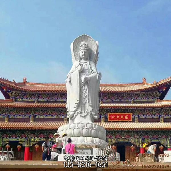 戶外景區(qū)大新石雕三面觀音雕塑（1）