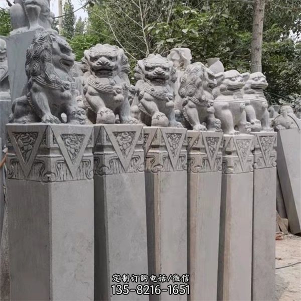 庭院門口十二生肖青石栓馬柱（1）