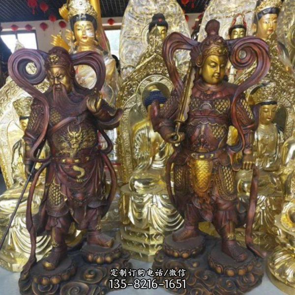 大型拿刀銅雕塑關公擺件寺院宗教供奉雕像（3）
