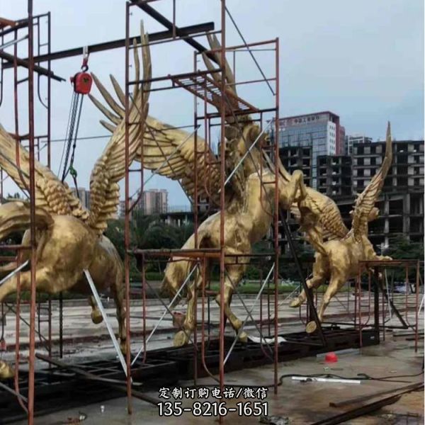 廣場銅雕大型戰馬雕塑