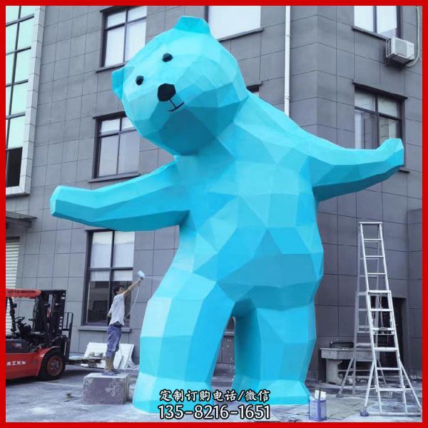 廣場商場室外大型不銹鋼鏡面幾何景觀動物雕塑（2）