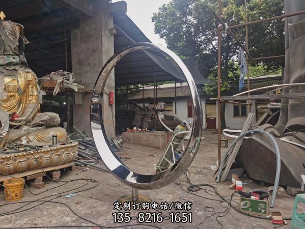 景觀戶外不銹鋼金屬創意圓環雕塑擺件（1）