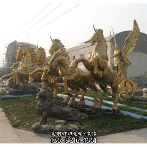 廣場建筑騎士馬雕塑 不銹鋼仿銅戶外擺件（2）