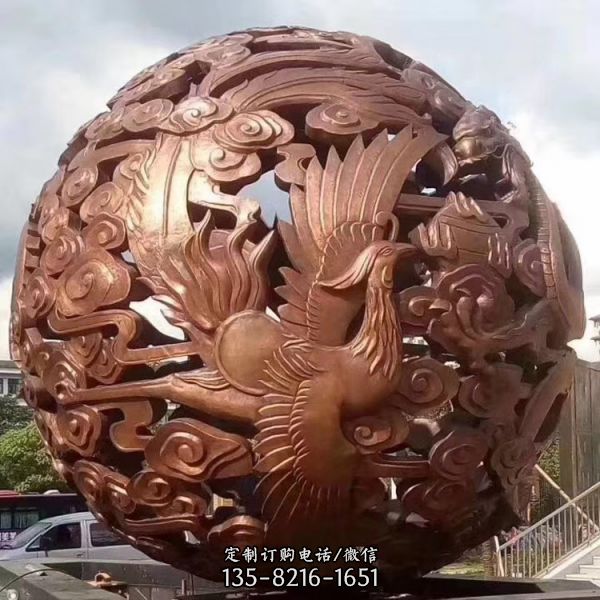 廣場不銹鋼發光金屬鏤空球雕塑（6）