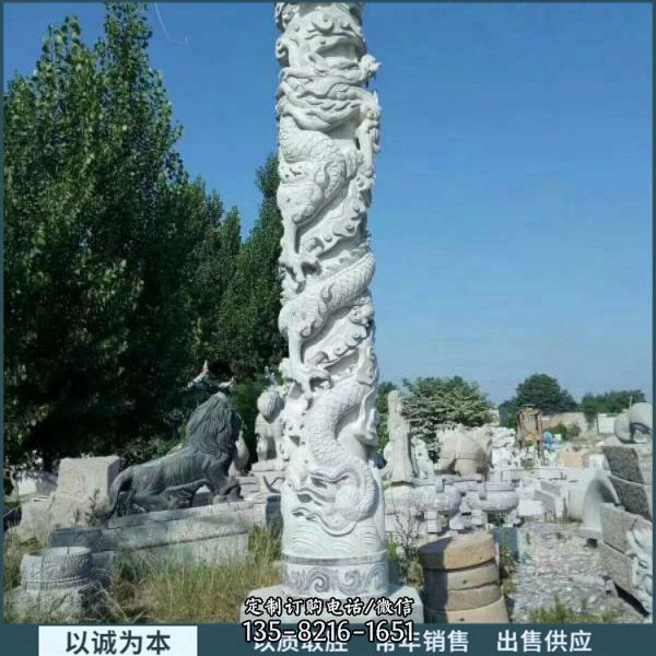 廣場寺廟大型石雕龍柱花崗巖文化柱（4）