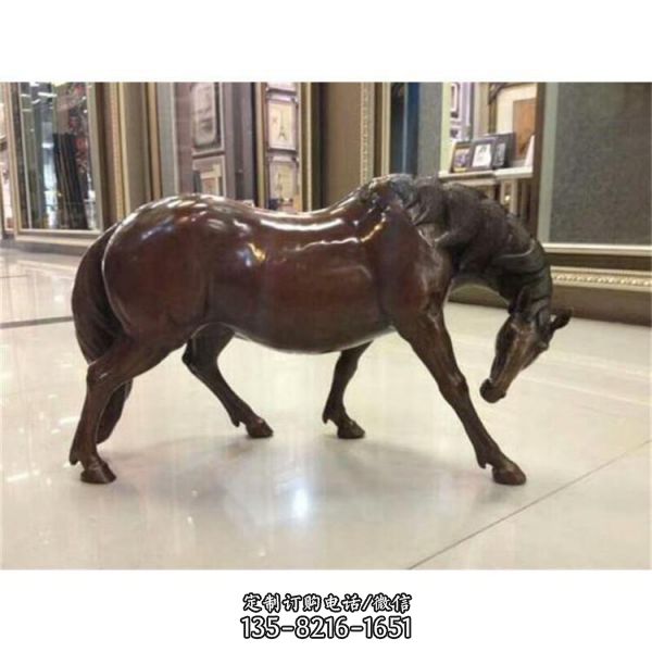 廣場大型玻璃鋼仿銅園林馬兒雕塑（4）
