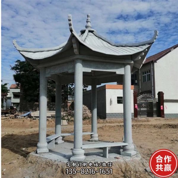 公園小區(qū)石雕仿古石涼亭長(zhǎng)廊（1）