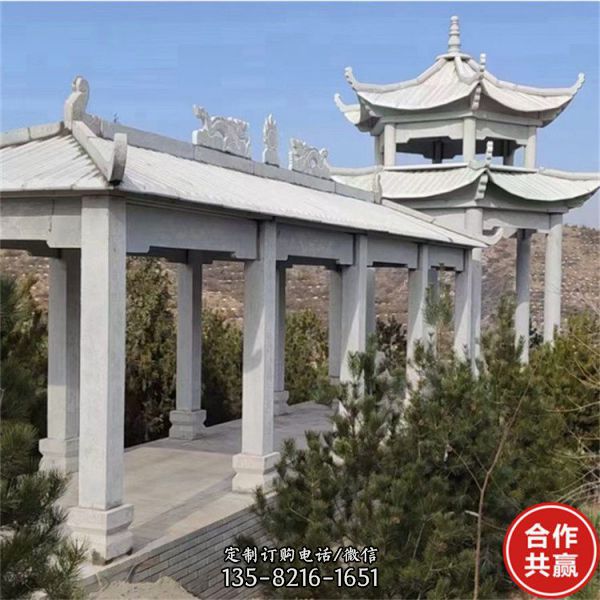 公園小區(qū)石雕仿古石涼亭長(zhǎng)廊（3）