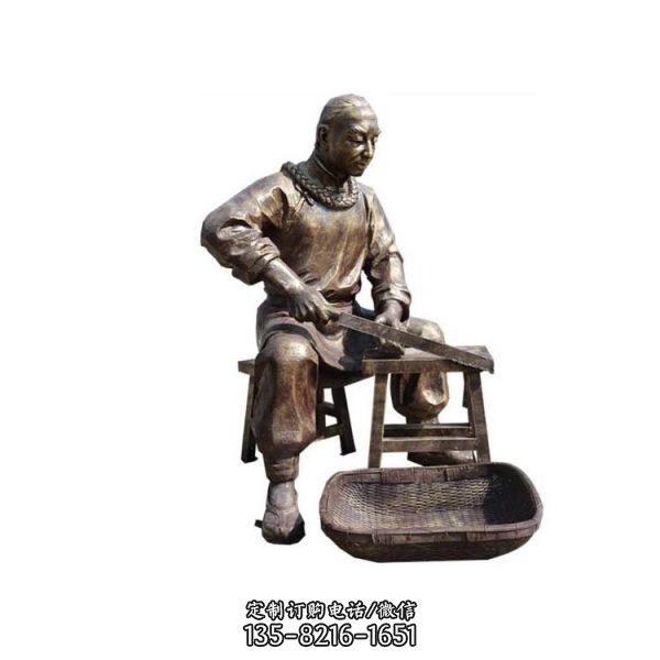 中藥文化玻璃鋼仿銅中藥制作人物小品