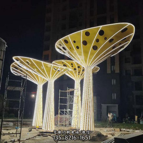 大型白鋼水景戶外發(fā)光雕塑（2）