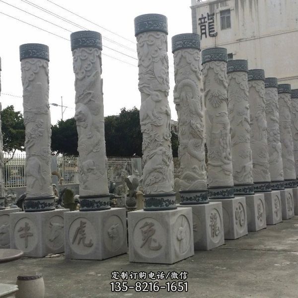公園大型龍柱華表柱雕塑（4）