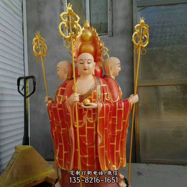 寺廟玻璃鋼彩繪大型供奉神佛地藏王雕塑（3）