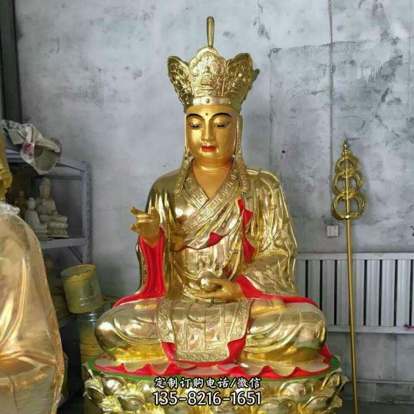 寺廟玻璃鋼彩繪大型供奉神佛地藏王雕塑（5）