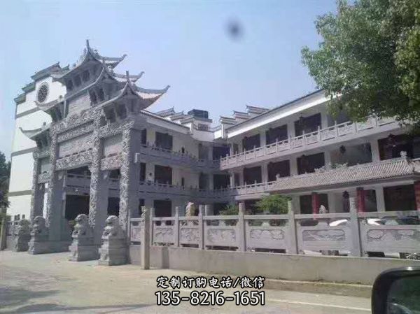 村莊村口大型石雕牌坊雕塑（3）