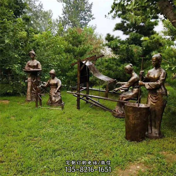玻璃鋼仿銅校園學(xué)生人物雕塑（2）