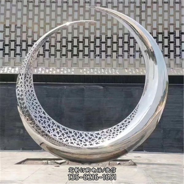 戶外園林景觀擺件 不銹鋼圓環雕塑（2）