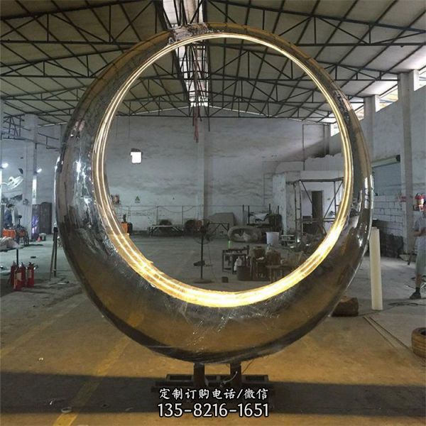 戶外園林景觀擺件 不銹鋼圓環雕塑（4）