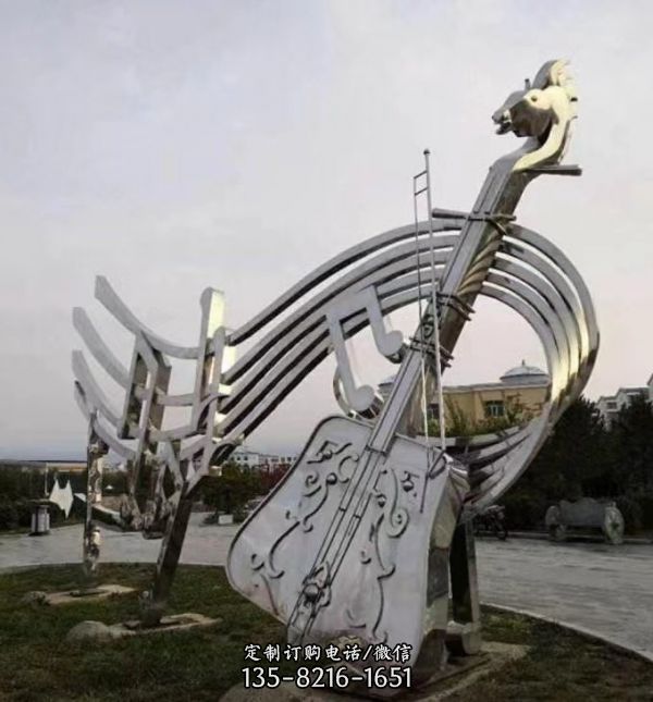 園林景觀不銹鋼戶外創意吉他雕塑
