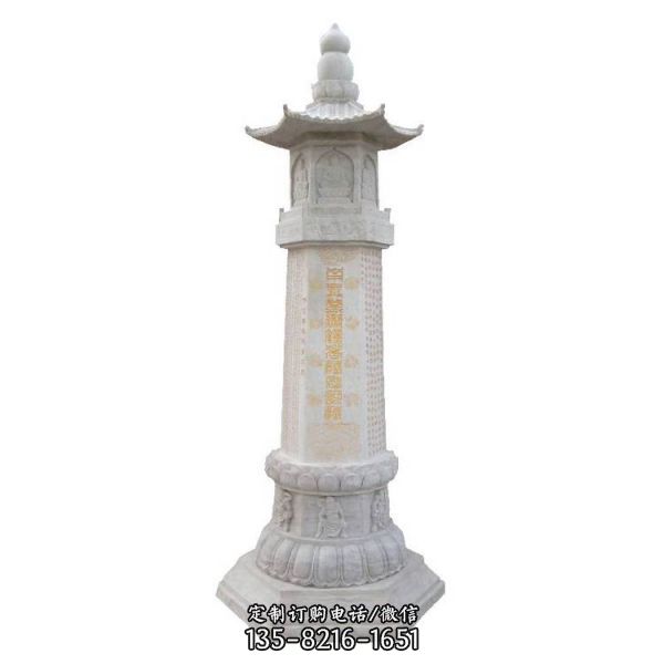 寺廟大型石雕戶外園林經(jīng)幢雕塑（2）