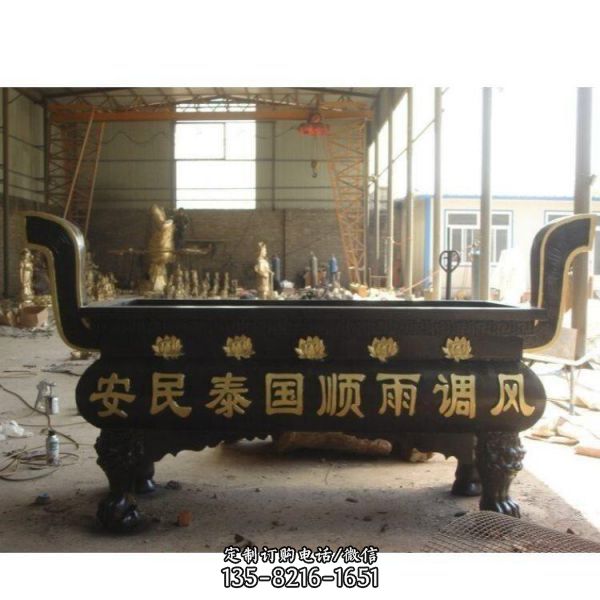 純寺廟大型純銅香爐雕塑（3）