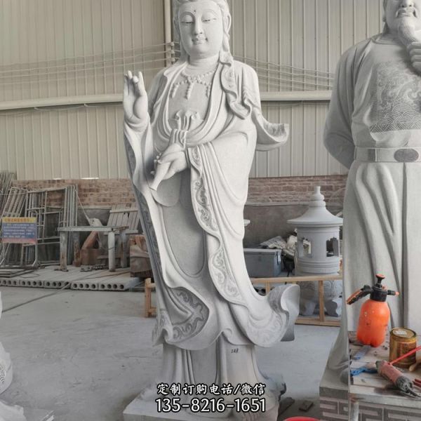 景區(qū)寺院擺放大型天然青石雕刻滴水觀音雕像