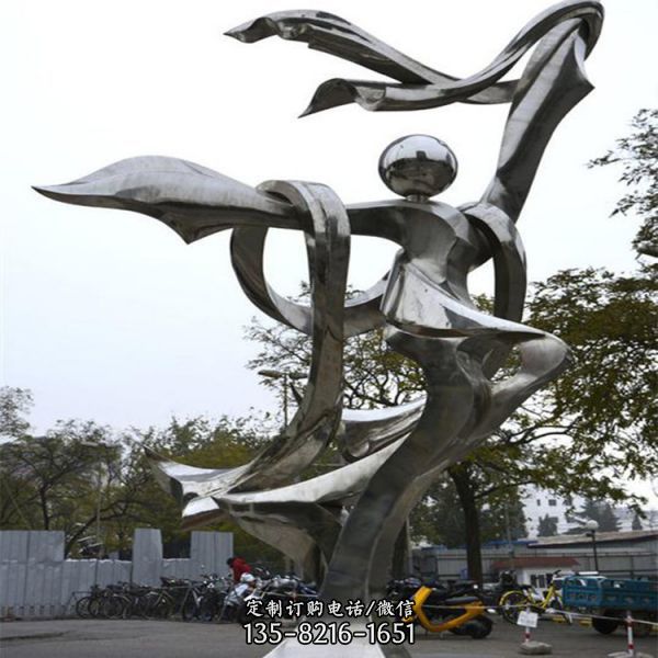 大型不銹鋼人物雕塑抽象公園廣場景觀擺件（2）