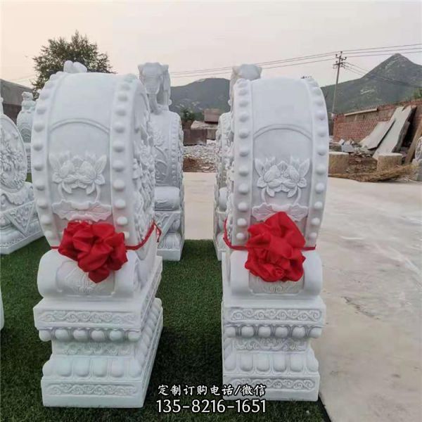 別墅庭院漢白玉石雕抱鼓石雕塑（2）