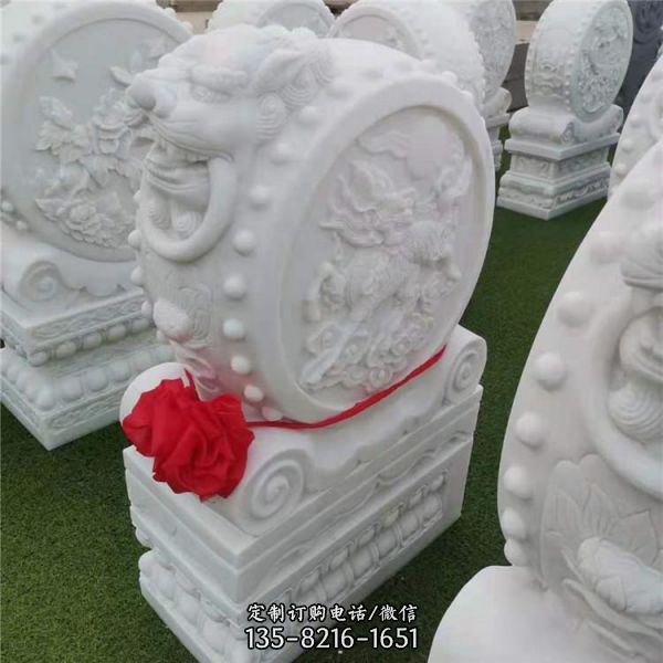 別墅庭院漢白玉石雕抱鼓石雕塑（5）