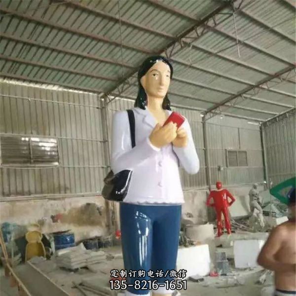 玻璃鋼人物雕塑  戶外城市形象雕塑擺件女性雕塑