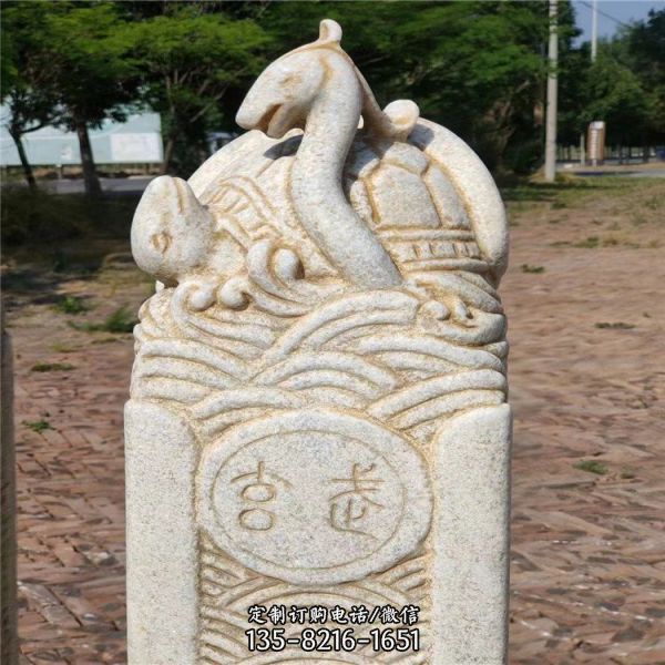 中式景區大理石石雕栓馬柱雕塑（2）