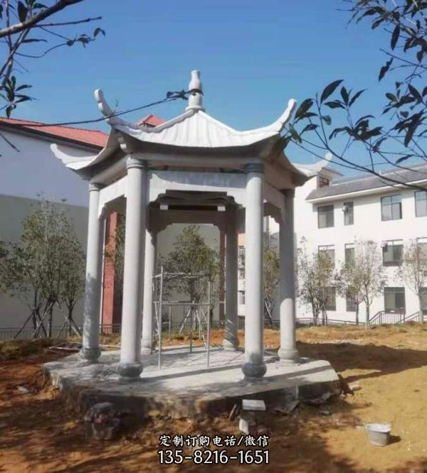 石雕中式園林大型六角涼亭雕塑（1）