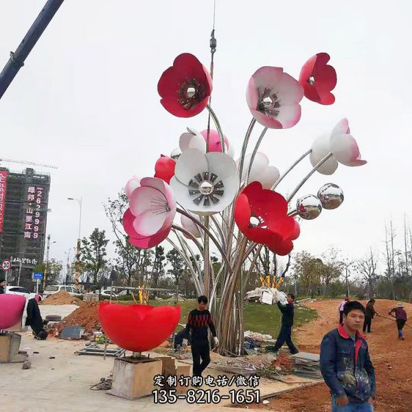 園林大型不銹鋼創意戶外景觀美陳落地雕塑擺件（1）