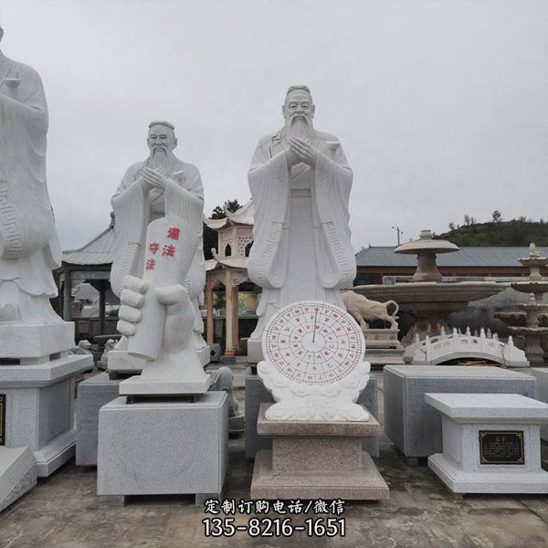 大理石石雕校園古代人物景觀