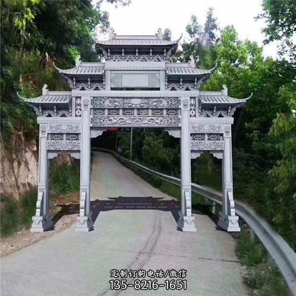 景區大型青石浮雕石門樓牌坊（5）