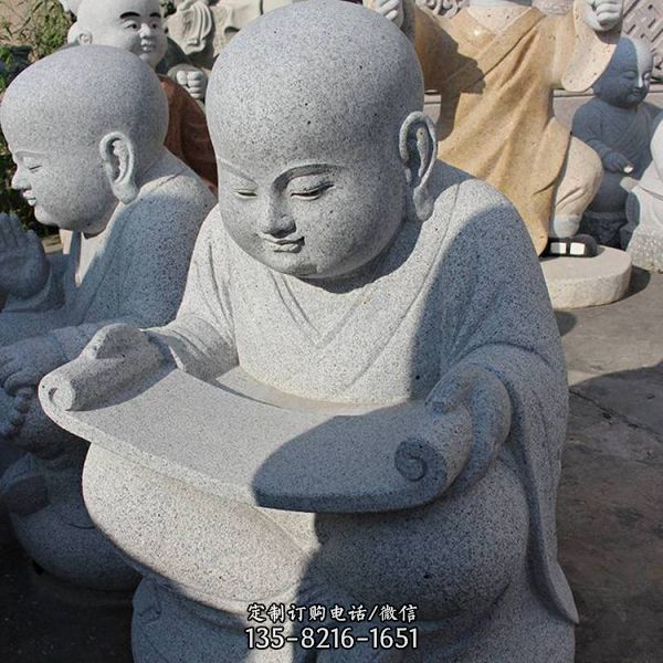 石雕寺廟宗教小沙彌小和尚雕塑（2）