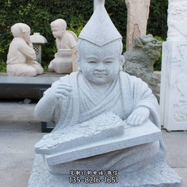 石雕寺廟宗教小沙彌小和尚雕塑（1）