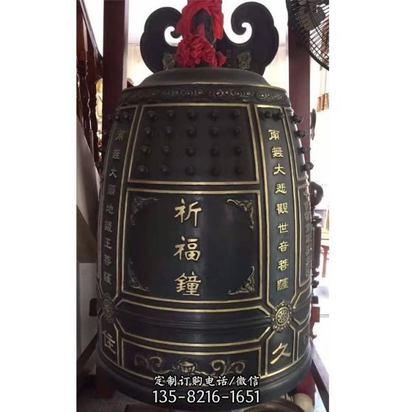 大型仿古寺廟銅鑄銅鐘雕塑（1）