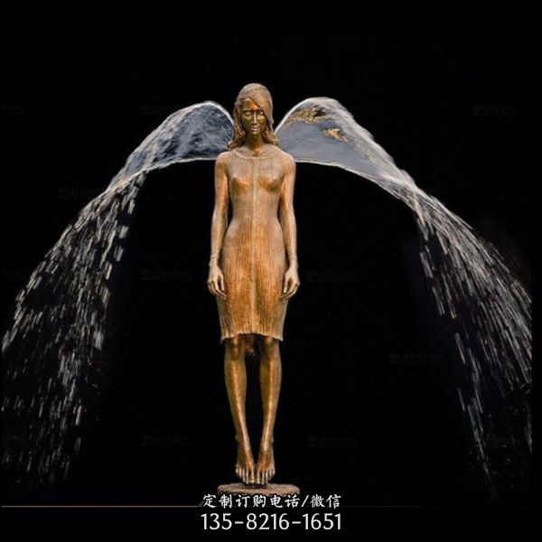 景區別墅創意不銹鋼噴漆戶外噴泉雕塑（2）