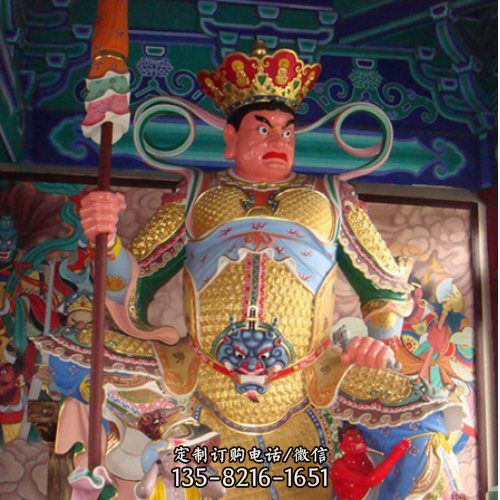 寺廟玻璃鋼彩繪大型四大天王雕塑（2）