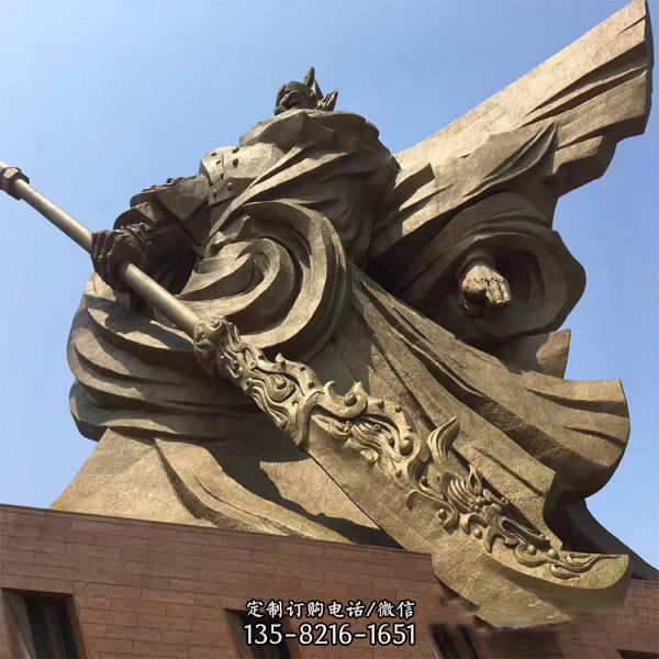 戶外廣場大型純銅打造關公雕塑（6）