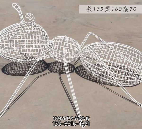 不銹鋼鏤空螞蟻雕塑廣場草坪動物擺件（3）