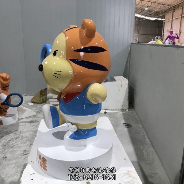 商場幼兒園景觀玻璃鋼卡通老虎擺件美陳模型（3）