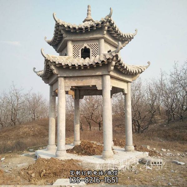 戶外大型中式石雕多層涼亭雕塑（1）