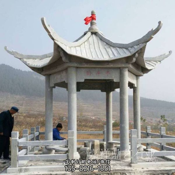 戶外大型中式石雕多層涼亭雕塑（3）