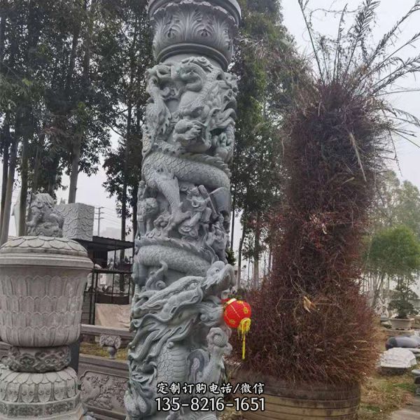 古建筑 戶外景區(qū)大型石雕龍柱雕塑（5）